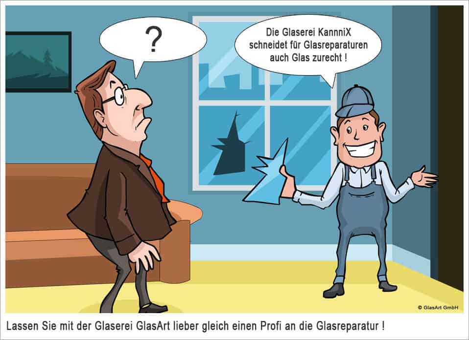 Glasereiwitz Cartoon der fun und lustig ist